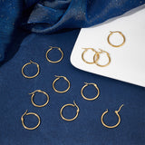 Ring 304 Stainless Steel Hoop Earrings, Golden, 12 Gauge, 23~25x2mm, Pin: 1x0.7mm, 12pairs/box