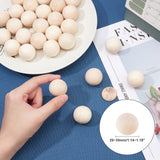Natural Wooden Round Ball, DIY Decorative Wood Crafting Balls, Unfinished Wood Sphere, No Hole/Undrilled, Undyed, Antique White, 29~30mm, about 28~30pcs/box