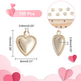 304 Stainless Steel Charms, Puffed Heart, Golden, 10x8x0.8mm, Hole: 1mm, 150pcs/box