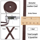 Flat Cowhide Leather Cord, for Jewelry Making, Coconut Brown, 10.5x4mm