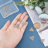 12Pcs 6 Style 201 Stainless Steel Filigree Joiners Links, Laser Cut, Triangle, Golden & Stainless Steel Color, 17~21.5x20~24.5x1mm, 2pcs/style