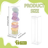 PVC Storage Boxes, Candy Gift Package Supplies, Rectangle, Clear, 5x5x20cm