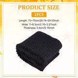 95% Cotton & 5% Elastic Fiber Ribbing Fabric for Cuffs, Waistbands Neckline Collar Trim, Faux Mink Fur Knitted Hem, Quilting Cloth, Black, 730~750x70~83x4mm