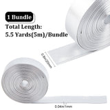 5M Flat Imitation Leather Cord, for Pillow Decor, Silver, 20x1mm, about 5.47 Yards(5m)/Roll