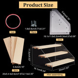 3-Layer Acrylic Model Toy Assembled Holders, with Iron Screws and Wood Pedestal, PVC Adhesive Tape or Dot Stickers(Send One of These Randomly), Wheat, Finished Product: 20x16.1x11.5cm