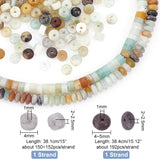 2 Strands 2 Styles Natural Flower Amazonite Beads Strands, Disc, 4~5x2~2.5mm, Hole: 1mm, 1 strand/style