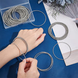 60Pcs Minimalist Steel Spring Chain Stretch Bracelets Set, Guitar String Coil Bracelets, Stainless Steel Color, Inner Diameter: 2-1/4 inch(5.85cm)