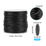 DIY Necklace Making Kits, include Plastic Breakaway Clasps, Round Nylon Braided String Cords, Black, Cord: 2mm, about 10m/roll, 1roll/bag