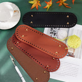 4Pcs PU Leather Oval Long Bag Bottom, for Women Bags Handmade DIY Accessories, Mixed Color, 59~263x81~83x9.5~10.5mm, Hole: 2~10mm, 2 colors, 2 style, 4pcs