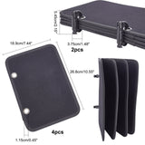 Velvet Brooch Pin Display Organizer, Rectangle, Black, 18.9x26.8x0.55cm, Hole: 1.2cm