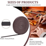 Flat PU Leather Cord, for DIY Craft Making, Coconut Brown, 15x1mm, about 10.94 Yards(10m)/Roll