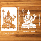 Plastic Drawing Painting Stencils Templates, for Painting on Scrapbook Fabric Tiles Floor Furniture Wood, Rectangle, Buddha, 29.7x21cm