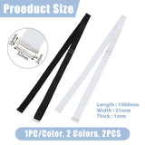 2Pcs 2 Colors Simple Polyester Shirt Stay Belt, Adjustable Hidden Belt for Shirt Rack Shirt Clips, Black and White, 42-1/2 inch(108cm), 1Pc/color