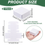 Cardboard Gift Packaging Boxes, Folding Boxes for Hand-made Soap, Square, White, Finnished Product: 5.5x5.5x2.5cm