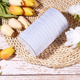 3/8 inch Flat Braided Elastic Rope Cord, Heavy Stretch Knit Elastic with Spool, White, 8~8.5mm, about 90~100yards/roll(300 feet/roll)