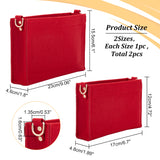 2Pcs 2 Style Wool Felt Bag Organizer Inserts, with Alloy D-rings and Iron Findings, for Envolope Bag Accessories, Rectangle, Red, 17~23x12~15.5x4.6~4.8cm, Hole: 16x13.5mm, 1pc/style