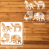 PET Hollow Out Drawing Painting Stencils, for DIY Scrapbook, Photo Album, Horse, 30x30cm