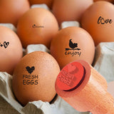 5Pcs 5 Styles Plastic Rubber Stamps with Wood Handles, DIY Egg Drawing Stamps, Chick, 55x20mm, Pattern: 18mm, 1pc/style