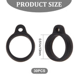 20Pcs Silicone Pendant, for Electronic Stylus & Lighter Making, Ring, Black, Inner Diameter: 13mm