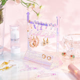 Transparent Acrylic Earring Display Stands, AB Color, Coat Hanger Shape, Clear, Finish Product: 12x6x15cm, Hole: 2mm, about 11pcs/set, 1 set