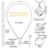 April Glass Urn Pendant Necklace DIY Making Kit, Including 1Pc Heart Glass Urn Pendant with Always On My Mind Forever In My Heart, 1Pc 304 Stainless Steel Women Chain Necklaces, 1 set Stainless Steel Mini Funnel, Silver, Pendant: 33x21.5x11.5mm, Hole: 5mm