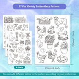 4 Sheets 11.6x8.2 Inch Stick and Stitch Embroidery Patterns, Non-woven Fabrics Water Soluble Embroidery Stabilizers, Farm, 297x210mmm