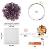 DIY Gemstone Tree Display Decoration Making Kit, Includingi Natural Amethyst Chip Beads, Silicone Molds, Iron Wire, Disposable Latex Finger Cots, Mixed Color