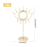 Iron Tabletop Detachable Jewelry Stand with Eye Shaped Vanity Mirror, Earring Necklace Bracelet Jewelry Display, for Woman Girls, Golden, 7.7x16.5x24.5cm
