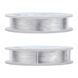 Round Copper Wire for Jewelry Making, Silver, 0.2mm, 32 Gauge, about 524.93 Feet(160m)/roll