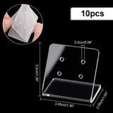 4-Hole Acrylic Slant Back Earring Display Stands, L-Shaped Earring Organizer Holder, Rectangle, Clear, 3.45x2.55x3.2cm, Hole: 2mm