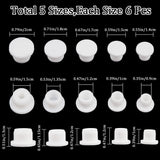 30Pcs 5 Styles Silicone Bottle Seal Plug, Reusable Replacement Bottle Stopper, Flat Round, White, 14~20x9~13mm, 6pcs/style