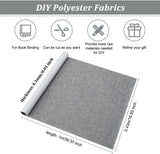 1Pc DIY Polyester Fabrics, with Paper Back, for Book Binding, Gray, 430x1000mm