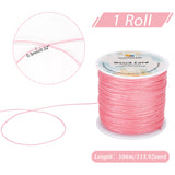 1 Roll Round Waxed Polyester Cords, Twisted Cord, Pink, 0.5mm, about 115.92 yards(106m)/roll