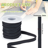 10 Yards Polyester Twisted Lip Cord Trim, Twisted Cord Trim Ribbon, with Plastic Empty Spools, Black, 3/8 inch(10mm)