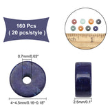 160Pcs 8 Style Natural Mixed Gemstone Beads, Heishi Beads, Flat Round/Disc, 4~4.5x2.5mm, Hole: 0.7mm, 20pcs/style