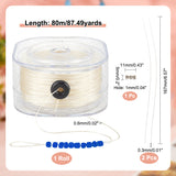 Polyester Cords, with Leading Wire and Buckle, Beige, 0.6mm, about 87.49 Yards(80m)/Roll