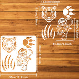 PET Hollow Out Drawing Painting Stencils, for DIY Scrapbook, Photo Album, Tiger, 30x30cm