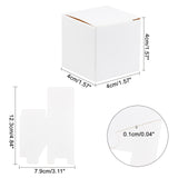 Foldable Creative Kraft Paper Box, Wedding Favor Boxes, Favour Box, Paper Gift Box, Square, White, 4x4x4cm