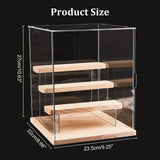 Assemble Acrylic Display Boxed, with and Wood, for Model Toy Display, Clear, 23.5x21.8x1.18cm, 11pcs/set
