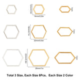 Alloy Linking Rings, Hexagon, Platinum & Golden, 48pcs/box