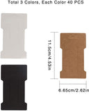 Cardboard Paper Hair Clip Display Cards, Mixed Color, 11.5x6.65x0.02cm, 40pcs/color, 3colors, 120pcs/set