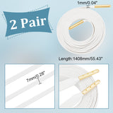 Imitation Leather Shoe Laces, Flat Shoelace, White, 1408x7x1mm