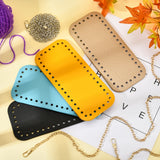 6Pcs DIY Purse Making, with PU Leather Rectangle Long Bag Bottom and Chains, Women Bags Handmade DIY Accessories, Mixed Color, PU Leather: 4pcs/set, Bag Strap Chains: 2pc/set