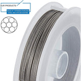 Tiger Tail Wire, Stainless Steel Wire, Stainless Steel Color, 0.38mm, about 262.46 Feet(80m)/roll