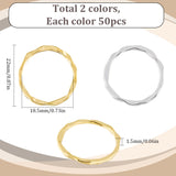 100Pcs 2 Colors Alloy Linking Rings, Circle Frames, Cadmium Free & Lead Free, Platinum & Golden, 22x1.5mm, Inner Diameter: 18.5mm. 50pcs/color