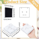 Paper Cardboard Jewelry Boxes, Square, White, 9.1x9.1x2.9cm
