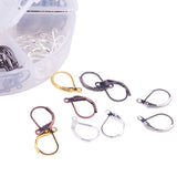 15mm Brass Leverback Earring Findings for Jewelry Making 6 Colors Earring Supplies, about 120pcs