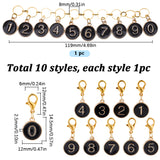 DIY Knitting Tool Sets, with Alloy Enamel Pendant Stitch Markers & Knitting Row Counter Chains, Black, 2.7~13.6cm, 11pcs/box