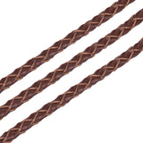 Brown Round Braided Leather Necklace Cords for Jewelry Making