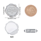 Adhesive Wax Seal Stickers, For Envelope Seal, Silver, 30.8x30.8x2.2mm